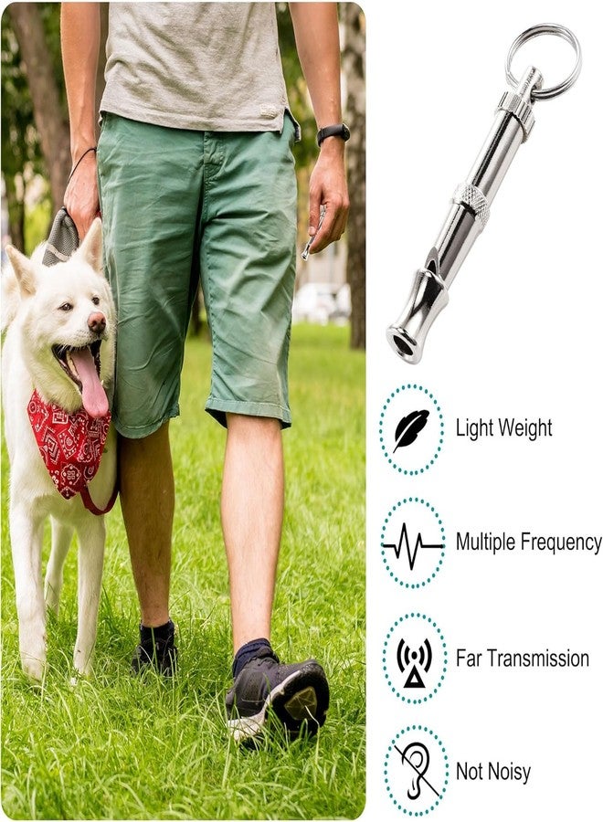 KsPups Dog Whistle to Stop Barking, Adjustable Sound Pitch Dog Whistle with Keychain, Professional Recall Pet Puppy Cat Dog Training Whistle for Bad Behavior, Silver Tone 1Pcs. - Image 4